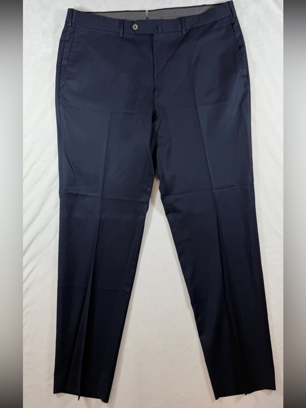 Ermenegildo Zegna MICRONSPHERE 36W 32L Navy Blue 100% Wool Dress Pants